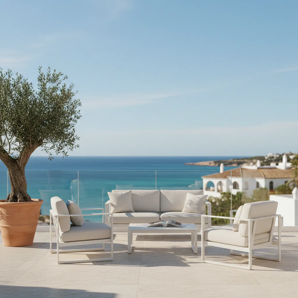 Terrasse d'un appartement avec vue mer sur la côte espagnole
