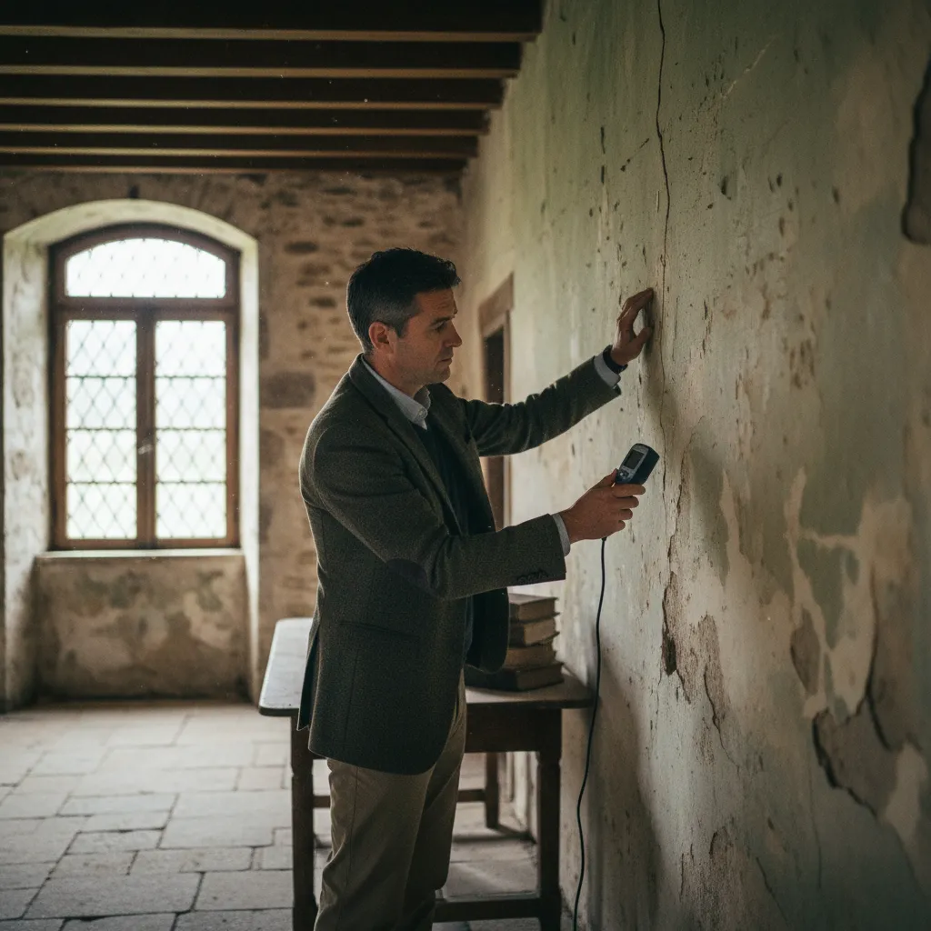 Vérification de l'état intérieur d'une maison ancienne avant achat à Belle-Île