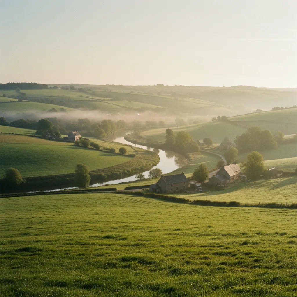 Vue sur la vallée du Blavet depuis les hauteurs de Brandérion