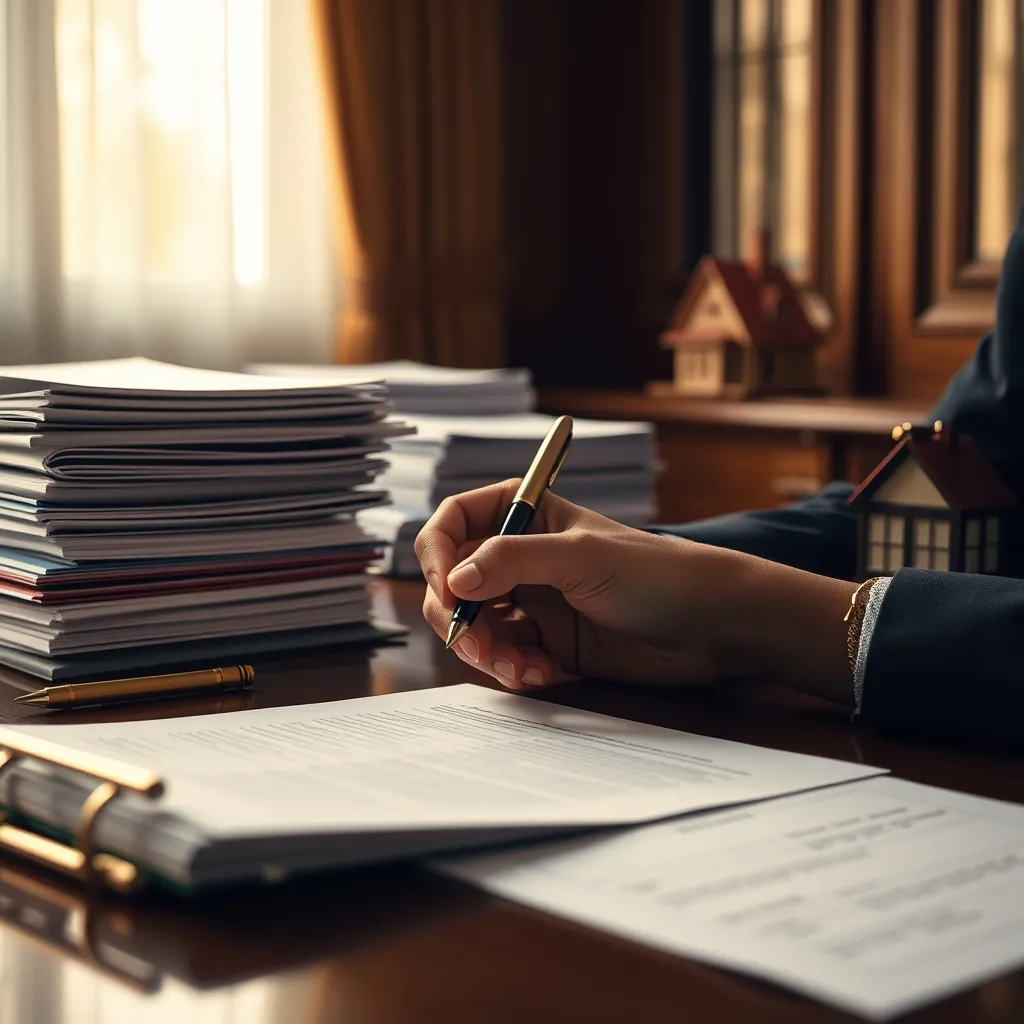 Le notaire vérifie chaque clause du compromis avant la signature des parties