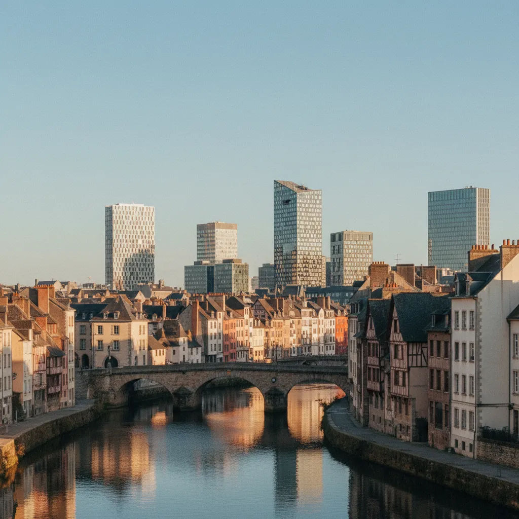 Vue panoramique de Rennes, métropole en pleine croissance démographique et économique