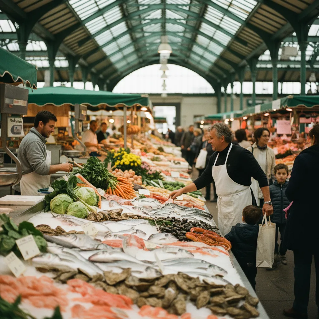 Les halles de Merville à Lorient proposent poissons frais et produits locaux toute l'année