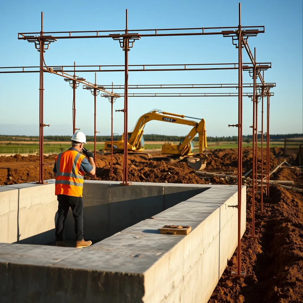 Phase de gros œuvre : fondations et ferraillage sur un chantier morbihannais