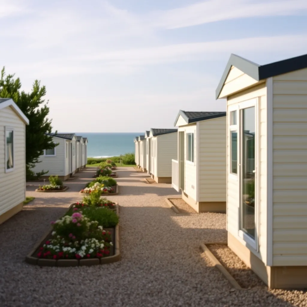 Un camping normand avec emplacements de mobil-homes proches du littoral