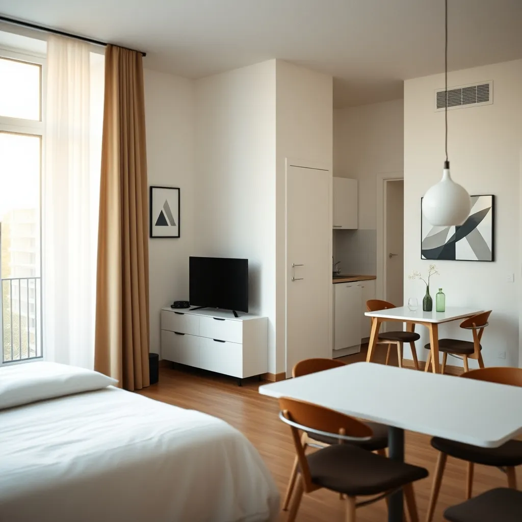 Un studio meublé conforme aux exigences du décret sur le mobilier obligatoire