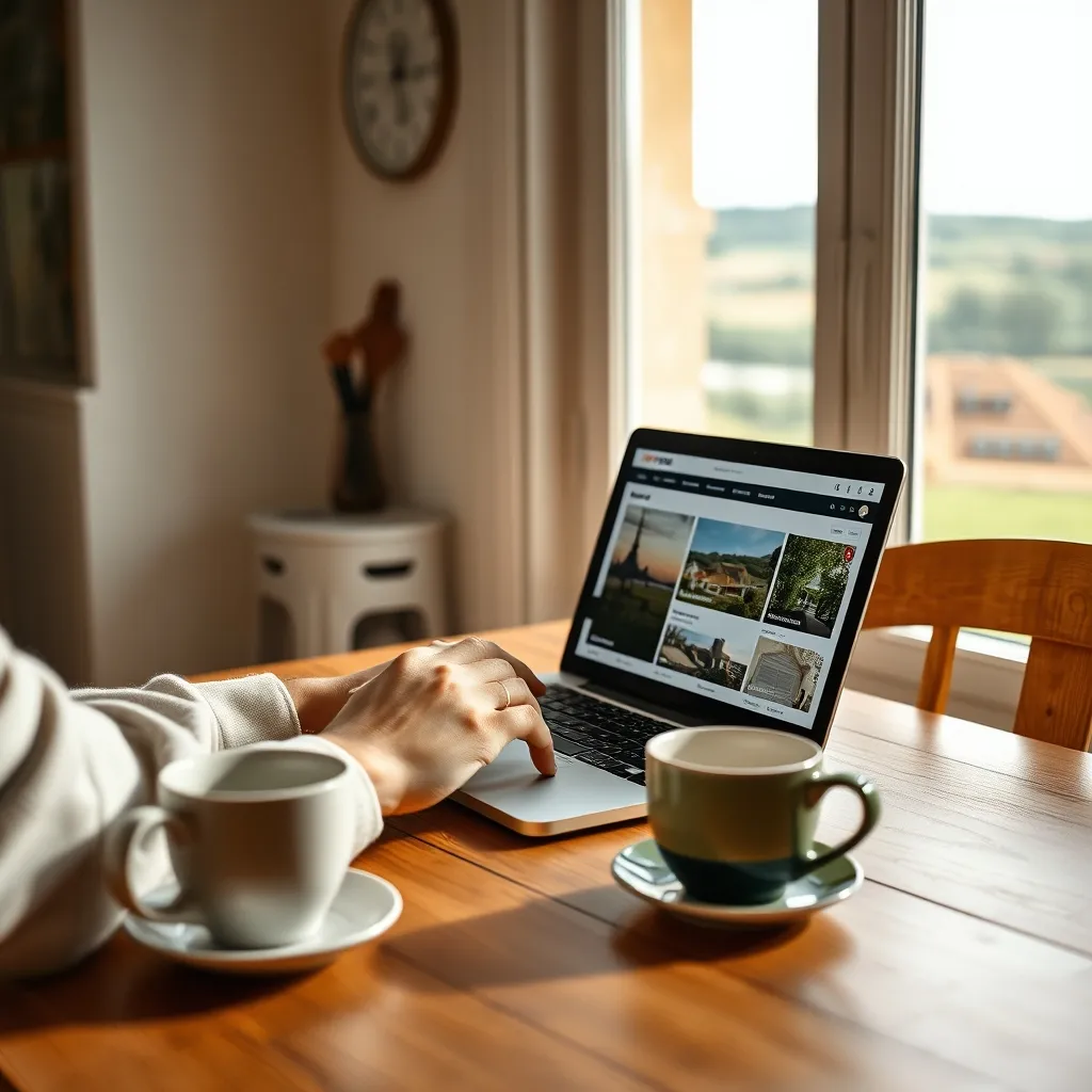 Recherche d'annonces de viager libre sur un ordinateur portable