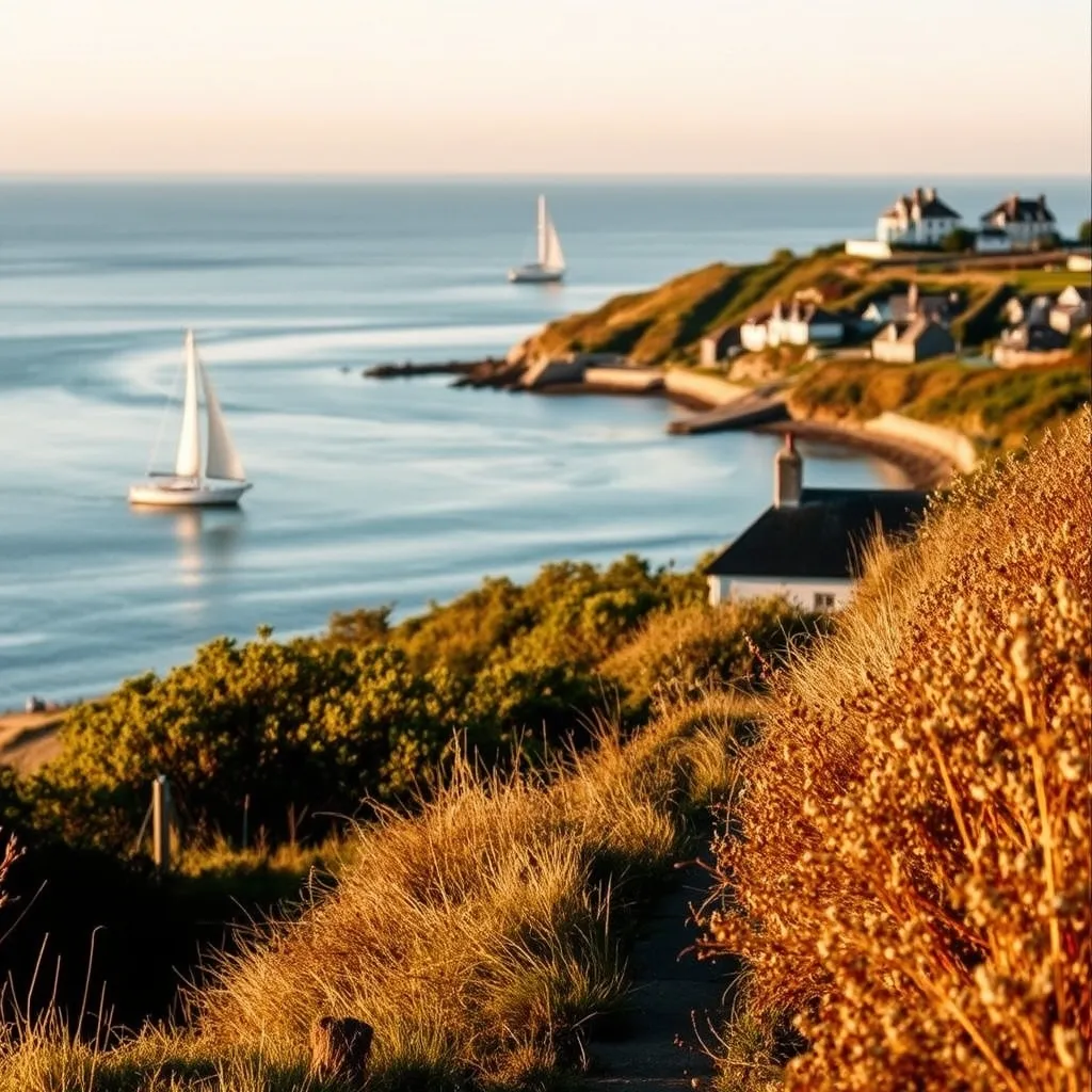Vue sur le golfe du Morbihan depuis le sentier côtier, l'un des secteurs les plus prisés du département