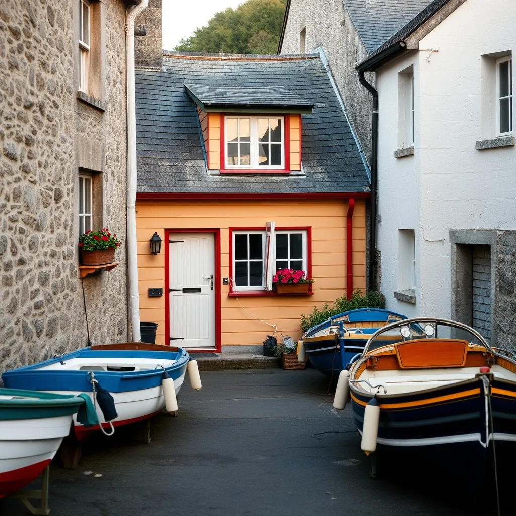 Maison de pêcheur colorée dans un port du Morbihan, un bien de caractère très recherché